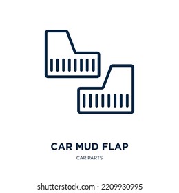 car mud flap icon from car parts collection. Thin linear car mud flap, auto, vehicle outline icon isolated on white background. Line vector car mud flap sign, symbol for web and mobile