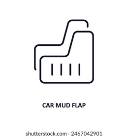 car mud flap outline icon.  Thin line icon from car parts collection. Editable vector isolated on white background