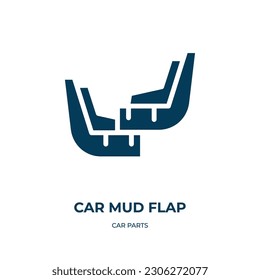 car mud flap vector icon. car mud flap, auto, vehicle filled icons from flat car parts concept. Isolated black glyph icon, vector illustration symbol element for web design and mobile apps