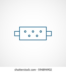 Car Muffler Blue Line Icon On White Background