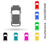 car multi color style icon. Simple glyph, flat vector of transport view from above icons 
