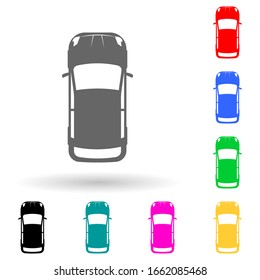 Car Multi Color Style Icon. Simple Glyph, Flat Vector Of Transport View From Above Icons 