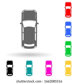 car multi color style icon. Simple glyph, flat vector of transport view from above icons for ui and ux, website or mobile application