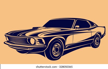 Car Muscle Retro 70s