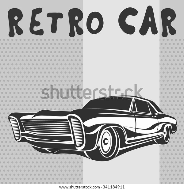 Car muscle retro poster\
grey 70 s