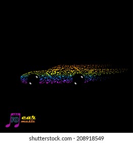 the car music , motor vehicle acoustic. eps10