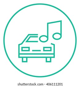 Car with music note line icon.