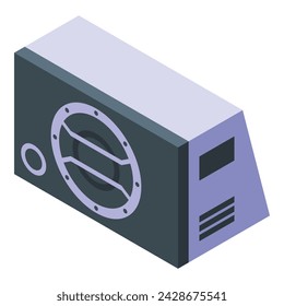 Car music subwoofer icon isometric vector. Play system. Acoustic digital modern
