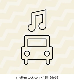 car and musical note  design 