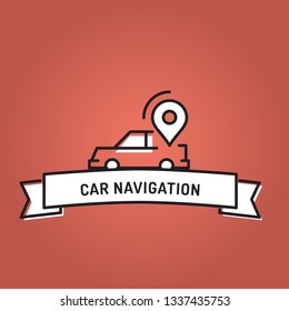 CAR NAVIGATION LINE ICON SET