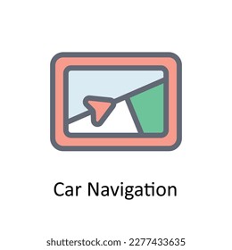 Vector de navegación del coche    Rellenar iconos de contorno. Material gráfico simple