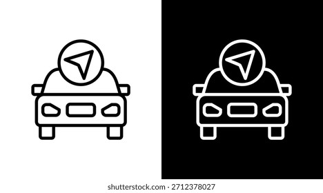 Car Navigation White Icon Set Design