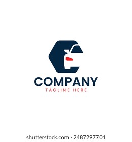 Car Negative Space Logo with a hexagon shape, Business Logo