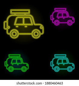 Car neon color set icon. Simple thin line, outline vector of car wash icons for ui and ux, website or mobile application