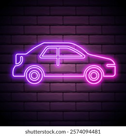 Car neon icon. Simple thin line, outline vector of generation icons for ui and ux, website or mobile application