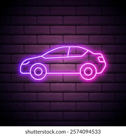 Car neon icon. Simple thin line, outline vector of generation icons for ui and ux, website or mobile application