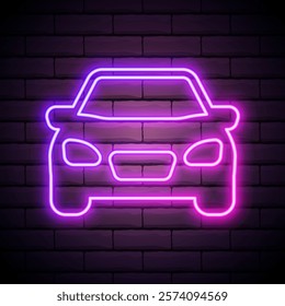 Car neon icon. Simple thin line, outline vector of generation icons for ui and ux, website or mobile application