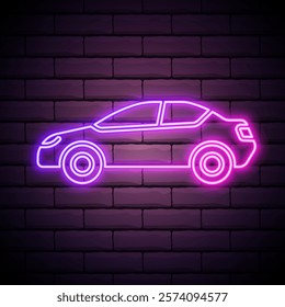Car neon icon. Simple thin line, outline vector of generation icons for ui and ux, website or mobile application