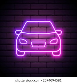 Car neon icon. Simple thin line, outline vector of generation icons for ui and ux, website or mobile application