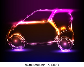 car neon light design