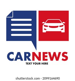 Car News vector logo template. This design use car and paper logo. Suitable for news, education, business, automotive