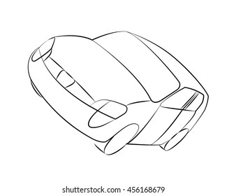 Car no background contour vector illustration isolated