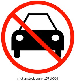 car with not allowed symbol - no cars allowed