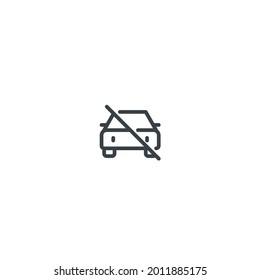 Car Not Allowed - Vector Icon Pictogram