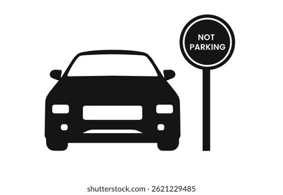 car not parking  symbol -vector