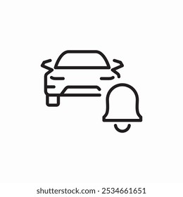 Vector de signo de icono de notificación de coche