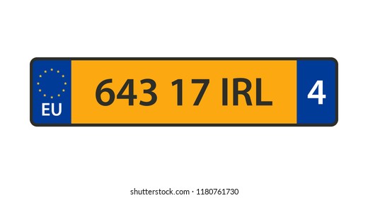 Car number plate vector icon