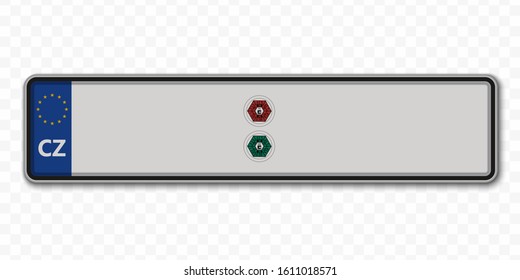 Car number plate. Vehicle registration license of Czech Republic