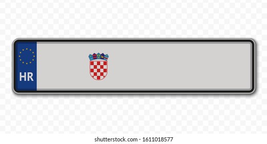 Car number plate. Vehicle registration license of Croatia