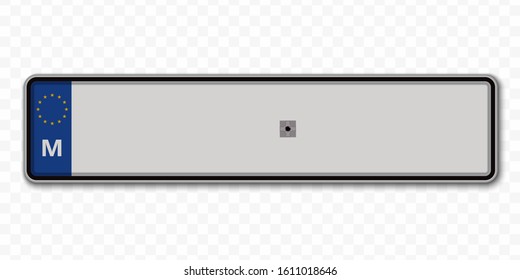 Car number plate. Vehicle registration license of Malta