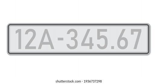 Car number plate. Vehicle registration license of Vietnam. European Standard sizes