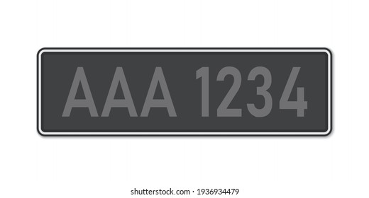 Car Number Plate. Vehicle Registration License Of Malaysia. Standard Sizes