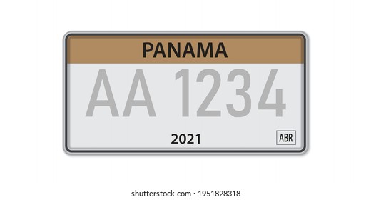 Car Number Plate . Vehicle Registration License Of Panama. American Standard Sizes