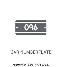 car numberplate icon. Trendy car numberplate logo concept on white background from car parts collection. Suitable for use on web apps, mobile apps and print media.