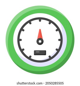 Car odometer flat style editable icon, speedometer 