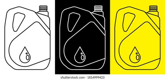 car oil canister icon. Stable machine engine operation. Car maintenance and seasonal oil change at service center. Vector