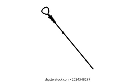 Dipstick del aceite de coche, silueta aislada negra