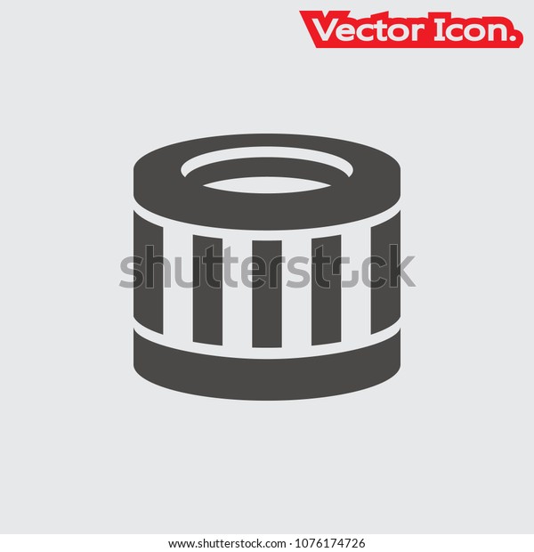 Car oil filter\
icon isolated sign symbol and flat style for app, web and digital\
design. Vector\
illustration.