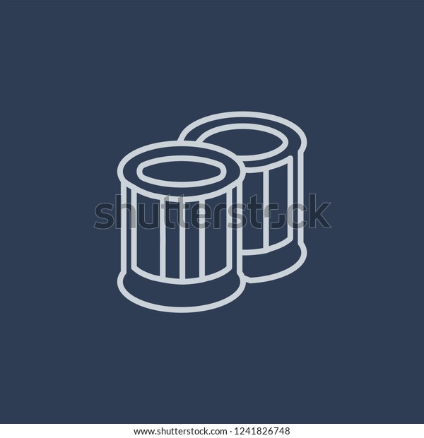 car oil filter icon. car oil filter linear\
design concept from Car parts collection. Simple element vector\
illustration on dark blue\
background.