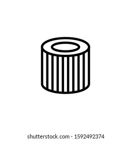 car oil filter icon in outline style on white background