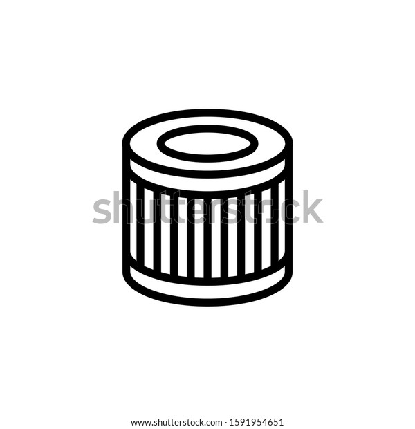 car\
oil filter icon in outline style on white\
background