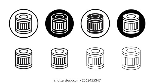 Car oil filter icon Thin line flat illustration