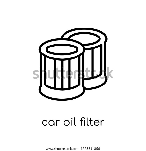 car oil filter icon. Trendy\
modern flat linear vector car oil filter icon on white background\
from thin line Car parts collection, outline vector\
illustration