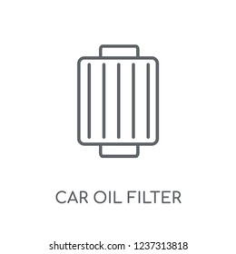 car oil filter linear icon. Modern outline car oil filter logo concept on white background from car parts collection. Suitable for use on web apps, mobile apps and print media.