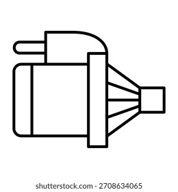 Icono de línea delgada del filtro de aceite de coche, concepto de piezas de automóvil. Gráficos de Vector. Signo del Filtrar en el fondo blanco, icono del estilo del contorno para el móvil o el Diseño web