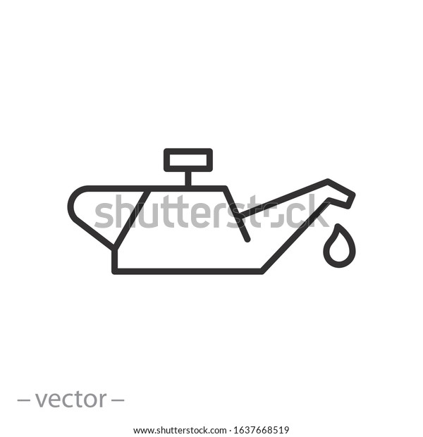 car oil icon, lubrication drop, change\
oil in engine automobile,thin line web symbol on white background -\
editable stroke vector illustration\
eps10